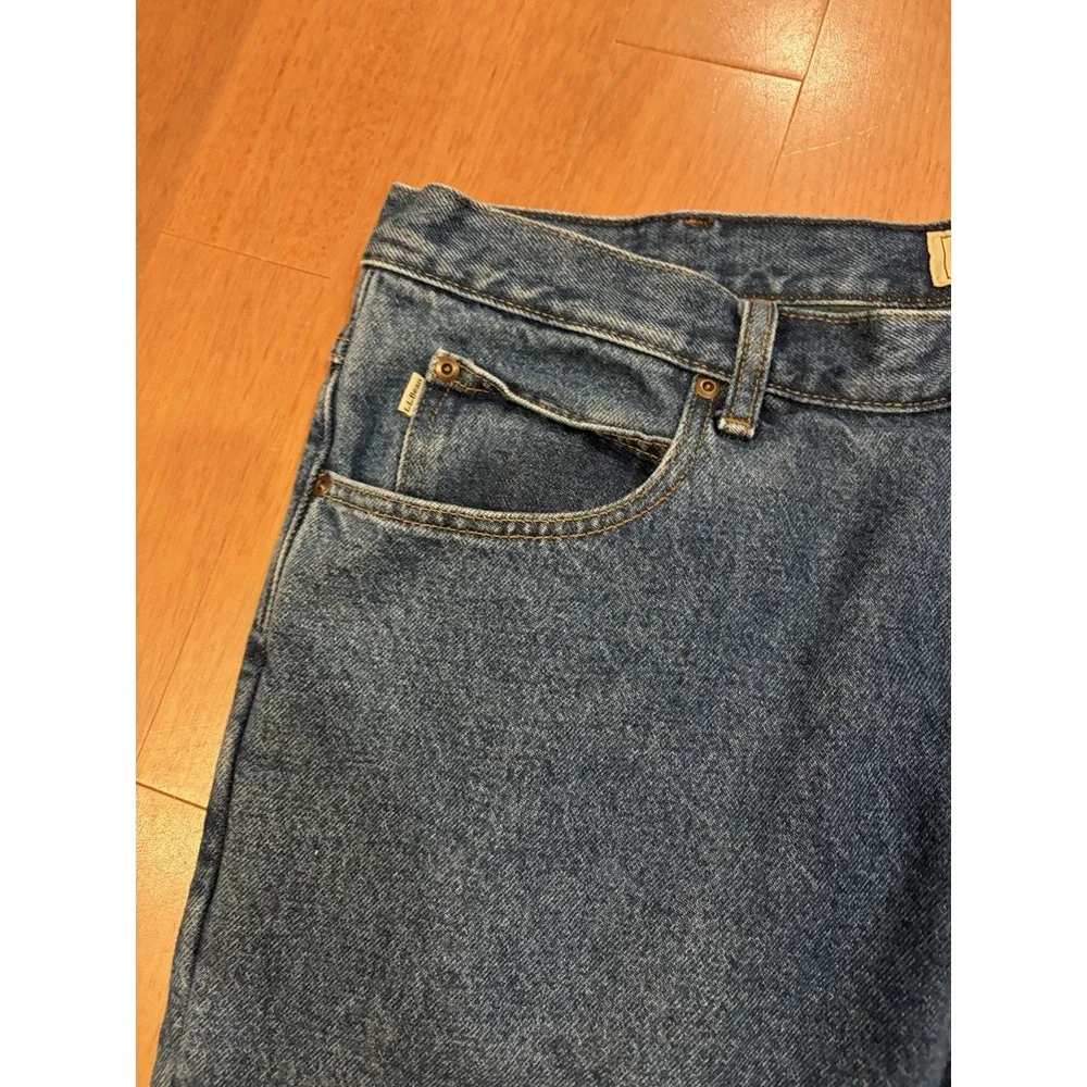 Vintage LL Bean Fleece Lined Relaxed Fit Jeans Mens 38x32 Blue Denim Straight